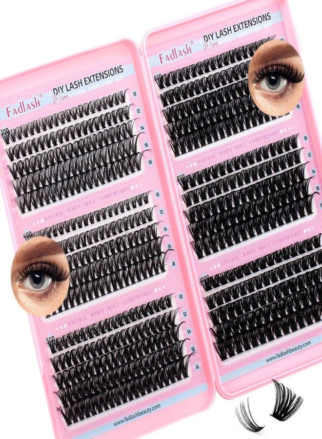 FADLASH Eyelash Clusters 30D+40D+50D+60D+80D+100D Individual Lashes Extensions D Curl Wispy Lash Clusters 10-18mm Natural Fluffy Cluster Eyelash DIY Eyelash Extensions for Beginners - Image 1